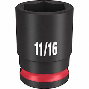MILWAUKEE Standard Impact Socket Steel 11/16, 61DK26