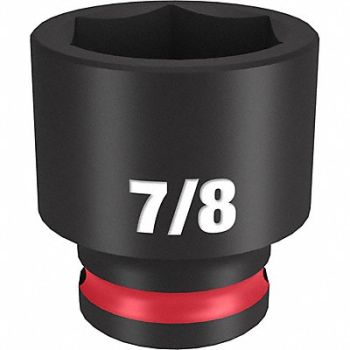 MILWAUKEE Standard Impact Socket Steel 7/8, 61DK29
