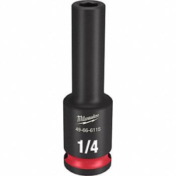 MILWAUKEE Deep Impact Socket Steel 1/4, 61DK32