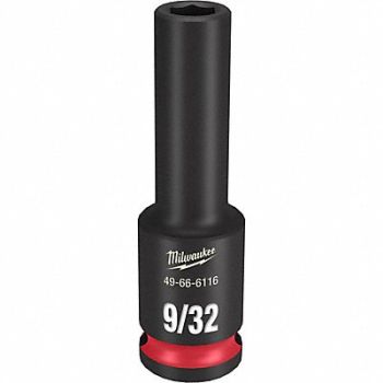 MILWAUKEE Deep Impact Socket Steel 9/32, 61DK33