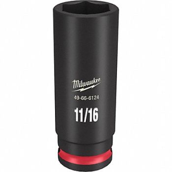 MILWAUKEE Deep Impact Socket Steel 11/16, 61DK41