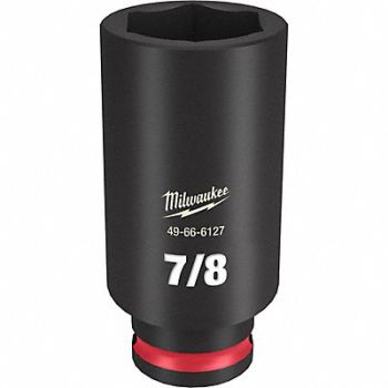 MILWAUKEE Deep Impact Socket Steel 7/8, 61DK44