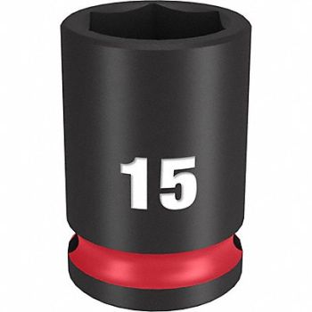 MILWAUKEE Standard Impact Socket Steel 15 mm, 61DK56