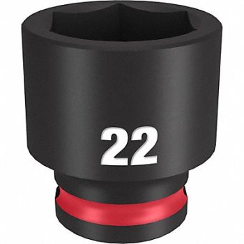 MILWAUKEE Standard Impact Socket Steel 22 mm, 61DK62