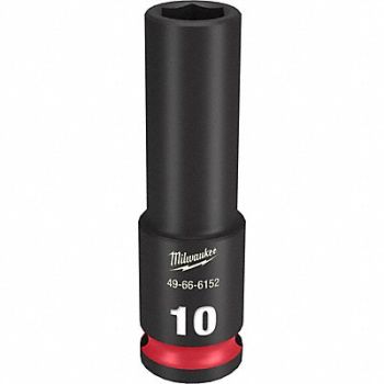 MILWAUKEE Deep Impact Socket Steel 10 mm, 61DK69