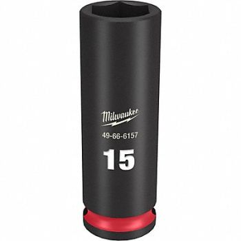 MILWAUKEE Deep Impact Socket Steel 15 mm, 61DK74