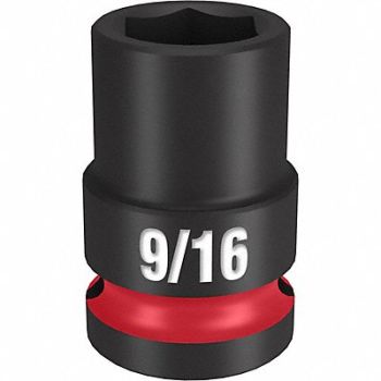 MILWAUKEE Standard Impact Socket Steel 9/16, 61DK86