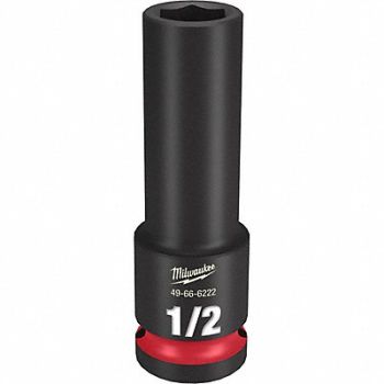 MILWAUKEE Deep Impact Socket Steel 1/2, 61DL06