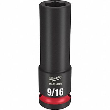 MILWAUKEE Deep Impact Socket Steel 9/16, 61DL07
