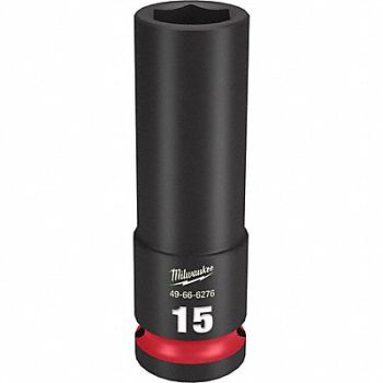 MILWAUKEE Deep Impact Socket Steel 15 mm, 61DL60