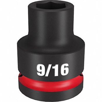 MILWAUKEE Standard Impact Socket Steel 9/16, 61DL82