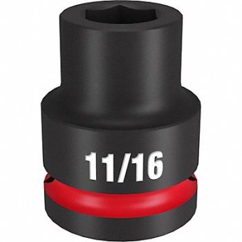 MILWAUKEE Standard Impact Socket Steel 11/16, 61DL84