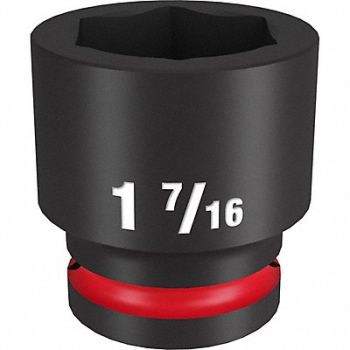 MILWAUKEE Standard Impact Socket Steel 1 7/16, 61DL96