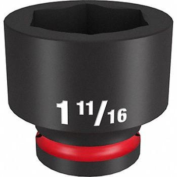 MILWAUKEE Standard Impact Socket Steel 1 11/16, 61DM01