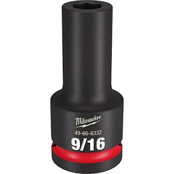 MILWAUKEE Deep Impact Socket Steel 9/16, 61DM07