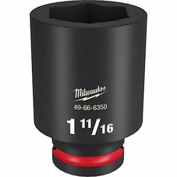 MILWAUKEE Deep Impact Socket Steel 1 11/16, 61DM25