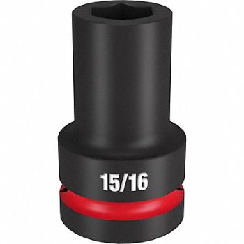 MILWAUKEE Deep Impact Socket Steel 15/16, 61DM99