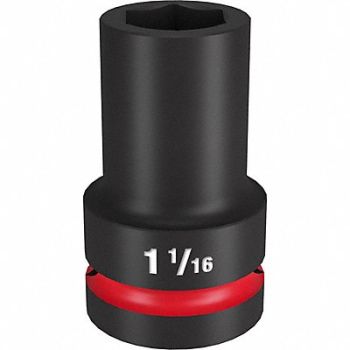 MILWAUKEE Deep Impact Socket Steel 1 1/16, 61DN02