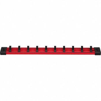 MILWAUKEE Socket Rail Red/Blk For Socket Size 1/4, 61DN74