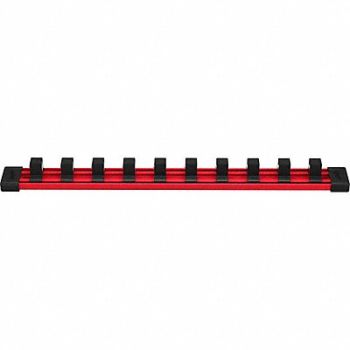 MILWAUKEE Socket Rail Red/Blk For Socket Size 1/2, 61DN76