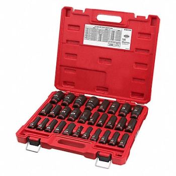 MILWAUKEE Impact Socket Set Steel 6-Point 1/2, 61DP03