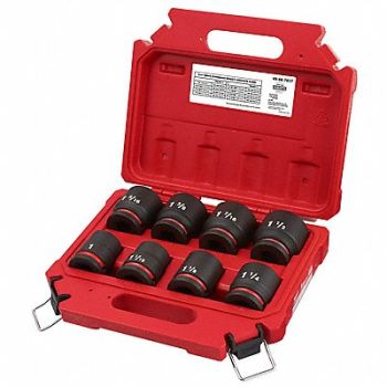 MILWAUKEE Impact Socket Set Steel 6-Point 3/4, 61DP04
