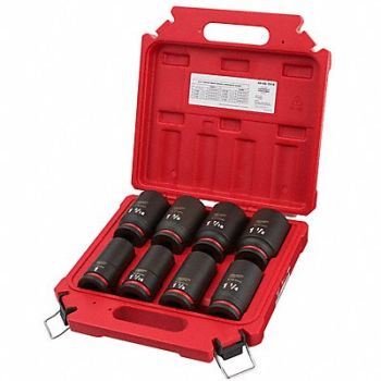 MILWAUKEE Impact Socket Set Steel 6-Point 3/4, 61DP05