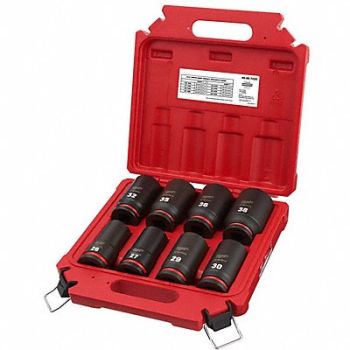 MILWAUKEE Impact Socket Set Steel 6-Point 3/4, 61DP07
