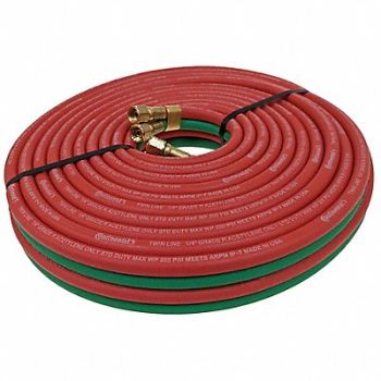 CONTINENTAL Twin Line Welding Hose 1/4 100 ft., 61DV62