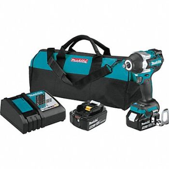 MAKITA Impact Wrench Kit Cordless 18V DC 6 5/8, 61HJ60