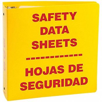 BRADY Data Safety Sheets Binder 11x3 Yellow, 61HN62
