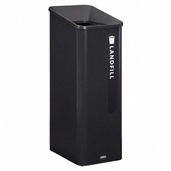 RUBBERMAID COMMERCIAL PRODUCTS Recycling Can Square 15 gal Black, 61JA22