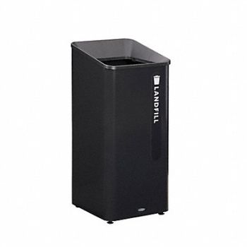 RUBBERMAID COMMERCIAL PRODUCTS Recycling Can Square 23 gal Black, 61JA25