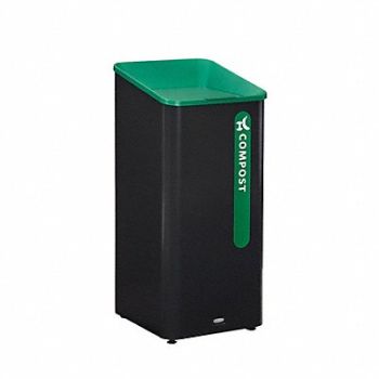 RUBBERMAID COMMERCIAL PRODUCTS Recycling Can Square 23 gal Black, 61JA27