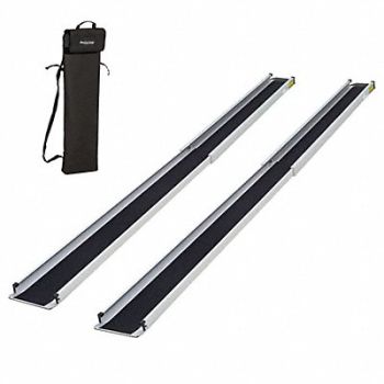 SILVER SPRING Wheelchair Track Ramp w/Bag 600 lb Cap., 61KE52