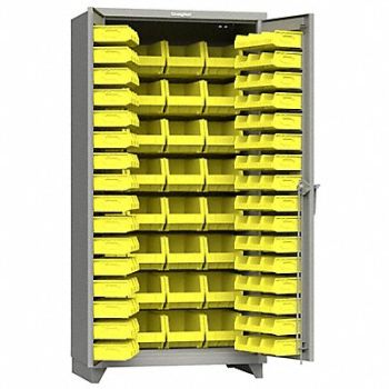 STRONG HOLD Bin Cab 75 x36 x24 DstGry 126YlwBns, 61KG33