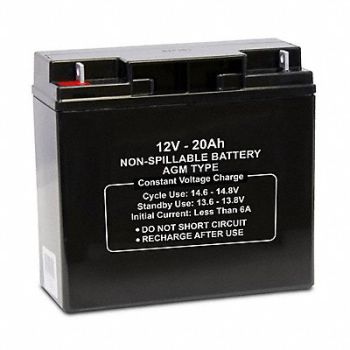 GRAINGER APPROVED Sealed Lead Acid Battery 12VDC 20Ah, 61KW64