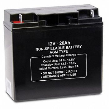 GRAINGER APPROVED Sealed Lead Acid Battery 12VDC 20Ah, 61KW65