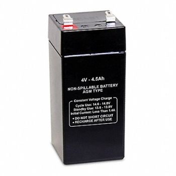 GRAINGER APPROVED Sealed Lead Acid Battery 4VDC 4.5Ah, 61KW70