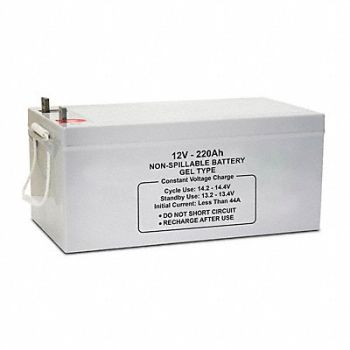 GRAINGER APPROVED Sealed Lead Acid Battery 12V 250Ah GEL, 61KW92