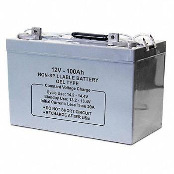 GRAINGER APPROVED Sealed Lead Acid Battery 12V 110Ah GEL, 61KW93