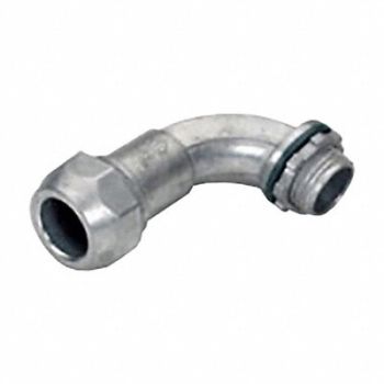 BRIDGEPORT FITTINGS MC Cable Connector 1/2 NPT Zinc Silver, 61TK35