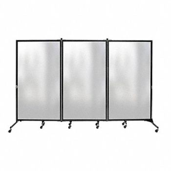 SCREENFLEX Frosted 3 panel Room Divider, 61UH97