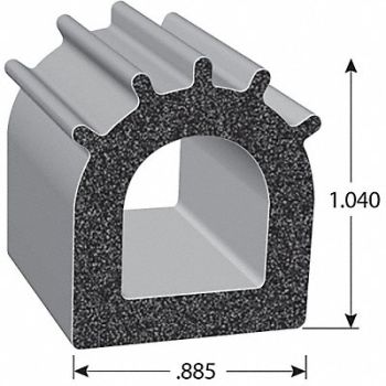 FAIRCHILD Foam Rubber Seal w/Adhesive Back 1.04 in, 61UJ79