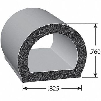 FAIRCHILD Foam Rubber Seal w/Adhesive Back 0.76 in, 61UJ74