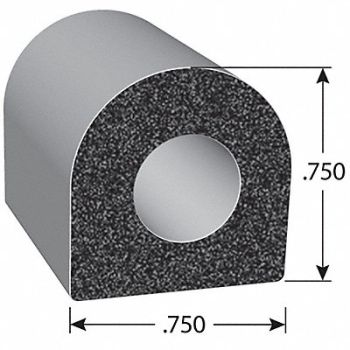 FAIRCHILD Foam Rubber Seal w/Adhesive Back 0.75 in, 61UJ75