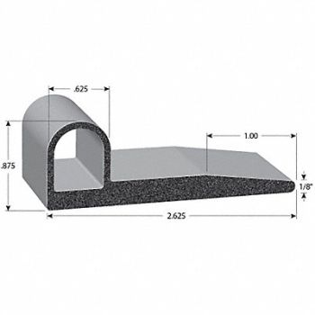 FAIRCHILD Foam Rubber Seal w/Adhesive Back 0.88 in, 61UJ81
