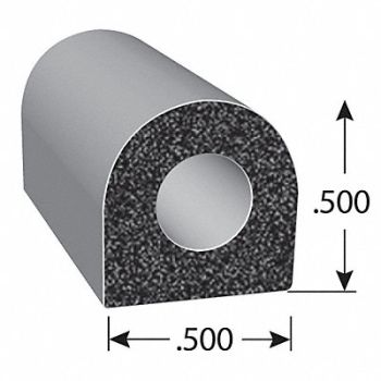 FAIRCHILD Foam Rubber Seal w/Adhesive Back 0.5 in, 61UJ82