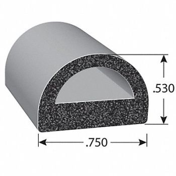 FAIRCHILD Foam Rubber Seal w/Adhesive Back 0.53 in, 61UJ84