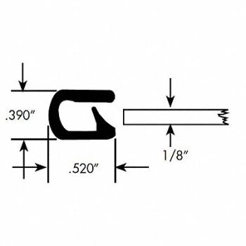 FAIRCHILD Edge Grip Seal Edge Trim 50 ft PVC, 61UK09
